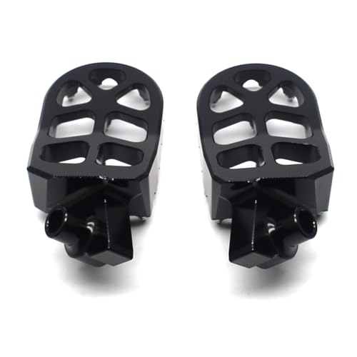Image of MZS Motorcycle Rider Foot Pegs for Tenere 700 XTZ700 2019-2025 | Black CNC Aluminum Alloy Footrest, Skeleton Grid Wide Footpeg, Non-Slip Stainless Steel Foot Pins, Rust & Corrosion Resistant