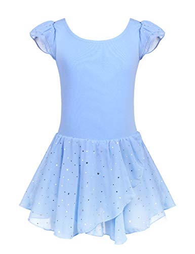 Image of Arshiner Girls Ruffle Sleeve Ballet Dance Dress Tutu Skirted Leotard