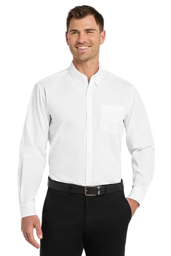 Image of Port Authority Men's Long Sleeve Carefree Button-Down Poplin Shirt