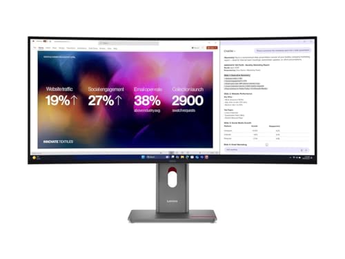 Lenovo ThinkVision P40WD 40 Écran LED incurvé 40 39.7 visualisable 5120 x 2160 5K @ 120 Hz IPS 400 cdm² 2000:1 HDR10 4 ms Thunderbolt 4 HDMI DisplayPort haut parleurs eclipse - vue 3