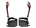 Wheelchair footrest Red Replacement,Economy Footrest for Wheelchairs and Transport Chair, Composite Footplates and Heel Loops,Universal Swing-Away Footrests, T93HEP, PH-SF(1 Pr, Red)