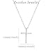 zvcofun Silver Necklace for Women, Dainty Cross Necklace for Women Simple Cross Choker Silver Jewelry