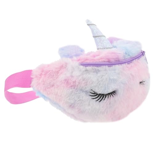 GATHINESS Riñonera de Peluche Diseño de Unicornio, Bolsa de Cintura Ajustable Violeta, Bolso Bandolera Infantil de Dibujos Animados para Uso Diario y Regalos Estilo Estilo Aleatorio