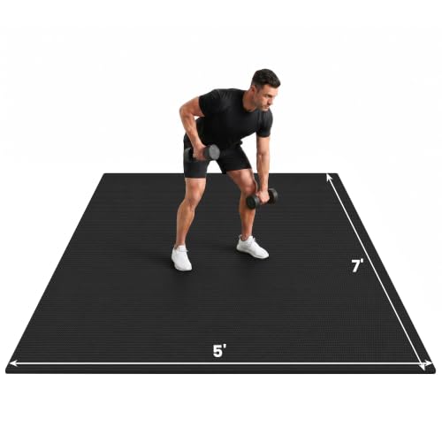 Image of THAILE Large Exercise Mat, 7'x5' /6'x4' /8'x6' /10'x6', 8mm PVC Workout Mat