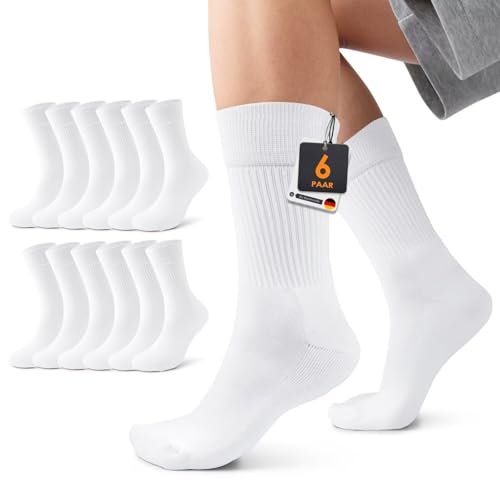 Mowenti Socken Herren 43-46 Tennissocken Weiß Baumwolle Herrensocken...