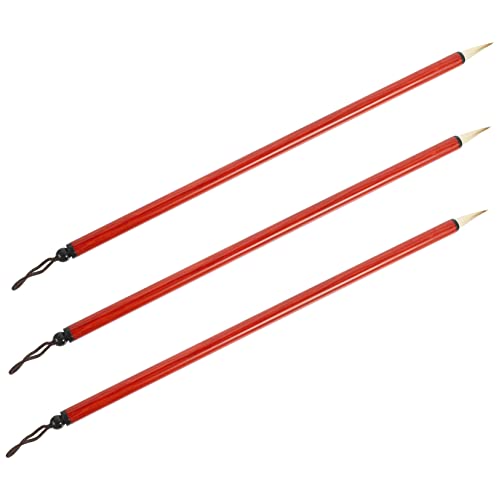 DIYEAH 3 Stück Chinesisches Kalligrafie Pinselset Dünner Aluminiumstiel Leicht für Anfänger Reispapier Malbedarf Kunst Zeichenpinsel