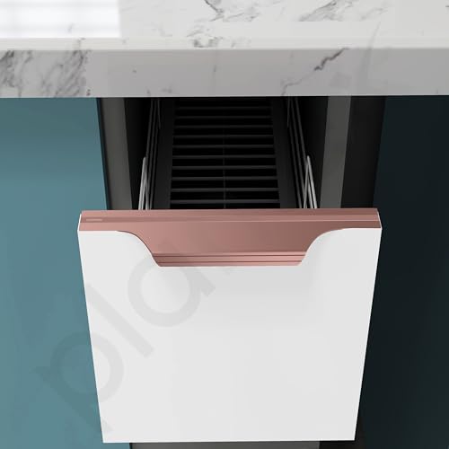Image of Plantex Profile Handle for Kitchen Cabinet /8 Inch Aluminium Drawer Profile Handle /Wardrobe Pull Handle for Home /Office /Hotel - Pack of 5 (Rose Gold)