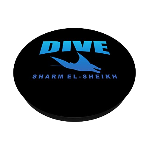 Dive Sharm el-Sheikh, Scuba Diving in Sharm el-Sheikh (Blue) PopSockets Swappable PopGrip, Black - Image 2