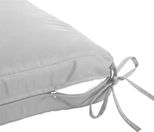 Image of QILLOWAY Outdoor Chair Cushion Set with Strings,Replacement Outdoor Cushions for Patio Furniture.(Light Grey)-Sets of 2