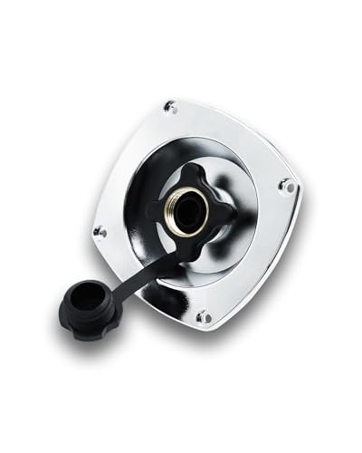 Image of RV City Water Inlet with Pressure Regulator Valve,Chrome Wall Mount Water Fill Inlet Built-in Check Valve, Fit for Camper, Trailer, Marine