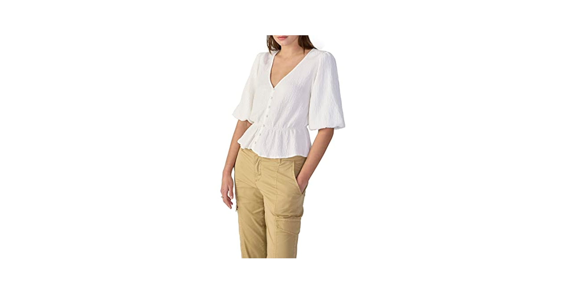 (取寄) サンクチュアリ レディース ノッチド ボタン フロント ティー Sanctuary women Notched Button Front Tee White Sanctuary Womens, Notched Button Front Tee, Black, XX-Small