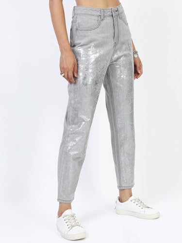 Image of Tokyo Talkies Women's Mom Fit Cropped Jeans| Mid-Rise| Jeans Pant