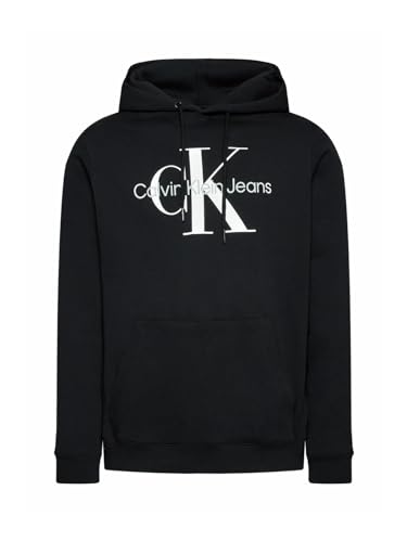 Sweat à Capuche Homme Calvin Klein Core Monologo Noir XXL en Coton