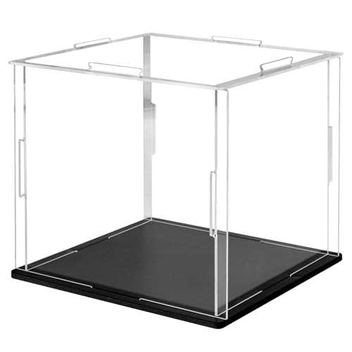 Self-Assembly Acrylic Display Case Mini Clear Display Case Small Acrylic Display Box Dustproof Protection For Figures Collectibles Memorabilia Jewelry Toys Storage，3.9X3.9X3.9Inch
