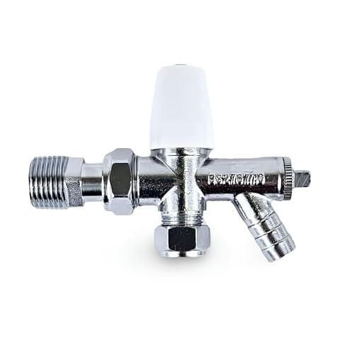 Wärmer System Angled Radiator Valve with Drain Off Cover