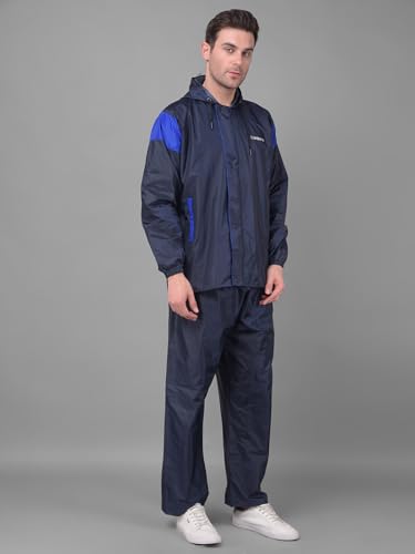 Image of Dollar Rainguard Men's Reversible Full Sleeve Solid Raincoat Set With Adjustable Hood and Pocket