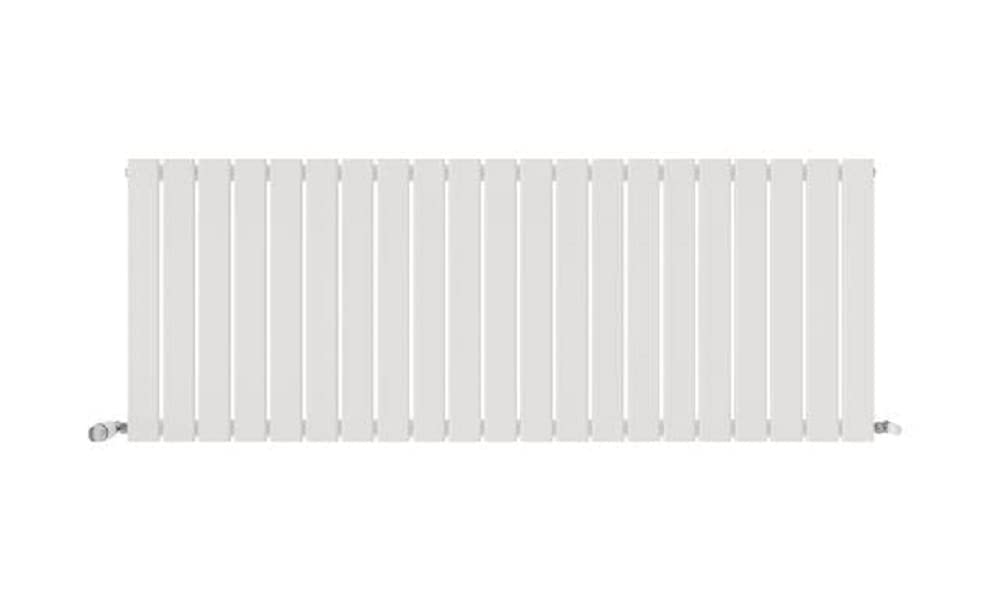 iBathUK Apex Wall-Mounted Horizontal Single Slim Flat Panel Radiator, Steel 21 columns, Hydronic Central Heating, High Thermal Output, Modern Designer Radiator for Bathroom in Matt White, 1596mm