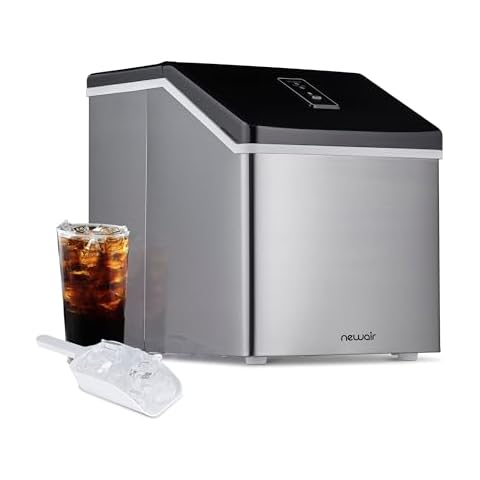 Newair Silver Countertop Ice Maker Machine, Compact Automatic Ice Maker, Cubes Ready in Under 15 Minutes, Portable Ice Cube Maker, Perfect for Home/Kitchen/Office/Bar Cover