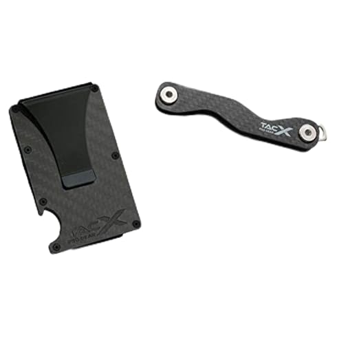 Carbon Fiber RFID Blocking Slim Front Pocket Wallet for Men – Minimalist Credit Card Holder with Money Clip, Key Organizer Set, Bonus Multi-Tool, Compact Design with Keychain (Carbon Fiber)