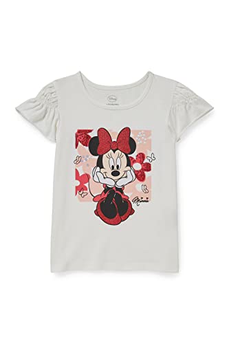 C&A Kinder Mädchen T-Shirt Verziert Minnie Maus cremeweiß 92