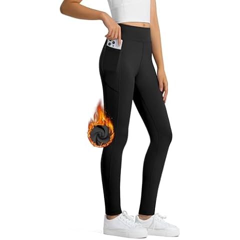 JOCMIC Girls Fleece Lined Yoga Leggings Cover