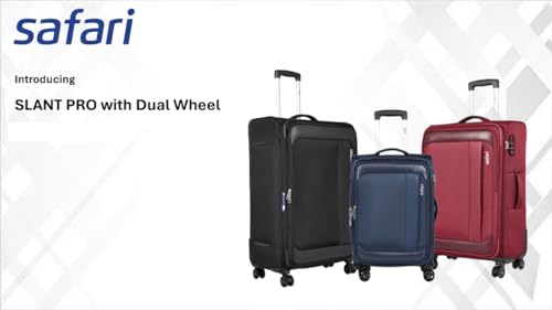 Image of Safari Polyester Slant Pro Soft-Sided Polyester 5 Years Warranty 8 Wheel Luggage Set Of 3 8 Spinner Wheels Trolley Bags (59 CM, 71 CM & 81 CM) (Red), S,M & L