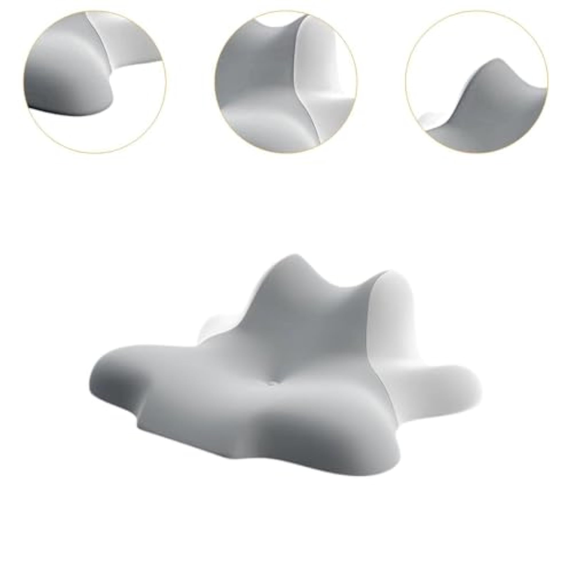 Memory Pillow for Side Back Stomach Sleeper, Ergonomic Gray