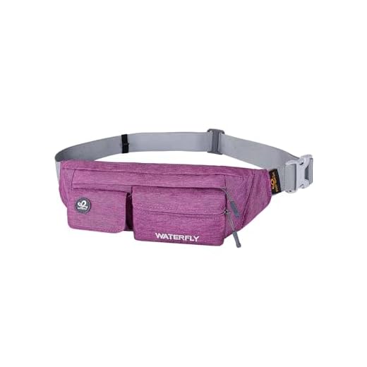 WATERFLY Slim Soft Polyester Water Resistant Waist Bag Pack for Man Women Outdoors Running Climbing Carrying iPhone 5 6 Plus Samsung S5 S6 (Purple)