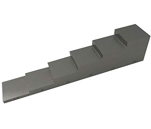 Bloque de calibración de 6 pasos para medidores ultrasónicos de espesor: 2,5 mm, 5 mm, 10 mm, 15 mm, 20 mm y 25 mm, fabricado en acero 1018 miniatura 1