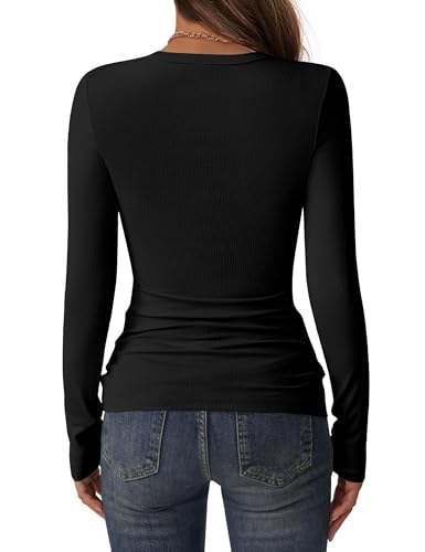 C.O.Z.Y Womens Long Sleeve Shirts Ribbed Crewneck Slim Fit Tops Casual Layering Basic Tee T-Shirt 2025 Fall Outfits4