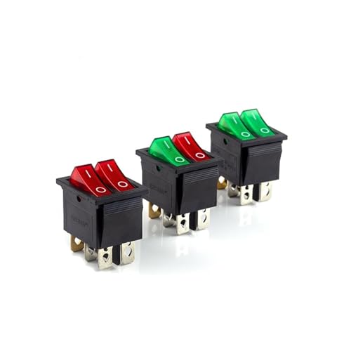 Interrupteur à bascule double KCD8 avec LED bicolore et haute capacité 20A