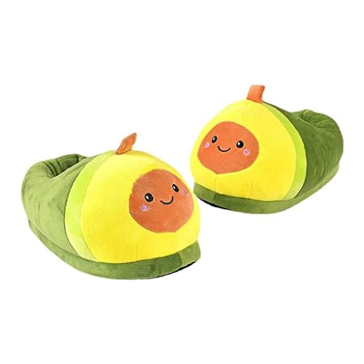 segolike Novidade Chinelos Quentes em Forma de Abacate Feminino Inverno Verde Pelúcia Sapatos Macios Felpudos para Doméstico, Quarto, Senhoras, Meninas E M