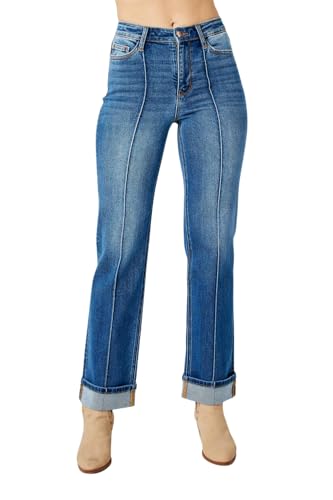 Judy Blue High Rise Front Seam Detail Straight Jeans