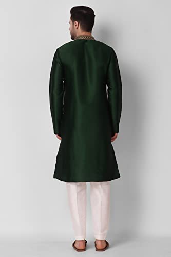 Elina fashion Men's Art Silk Kurta Pajama (Bottom) Embroidered Set - Designer Indian Diwali Traditional Ethnic Wear3