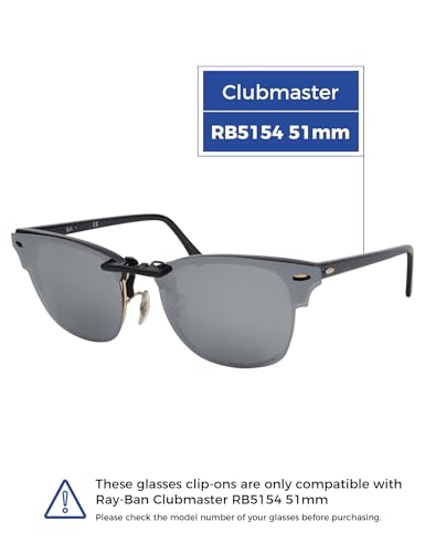 Polarized Clip-on Sunglasses for Ray-Ban Clubmaster RB5154 51-21 for Men Women UV Protection-Silver2