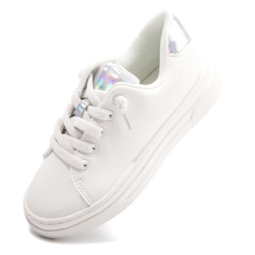 FUNKYMONKEY Kids Sneakers for Girls Boys Low Top Skate Shoe Little Kids/Big Kid Lace Up Casual Walking Shoes3