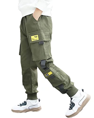 Welity Kids Boys Cargo Pants Baggy Jogger Pants with 6 Pockets, 3-12 Years
