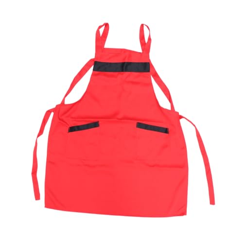 CONGARTENO Wear-resistant Polyester Cotton Cooking Apron for Women Long H-shaped Design Fast Drying Breathable Pinafore for Culinary Studio Flower Shop and Craft Workshop Use Red