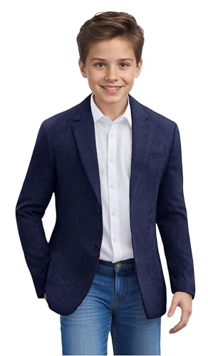 Boys Sport Coat Formal Western Blazer for Boy Casual Wedding Lightweight Jacket Navy Blue Size 4
