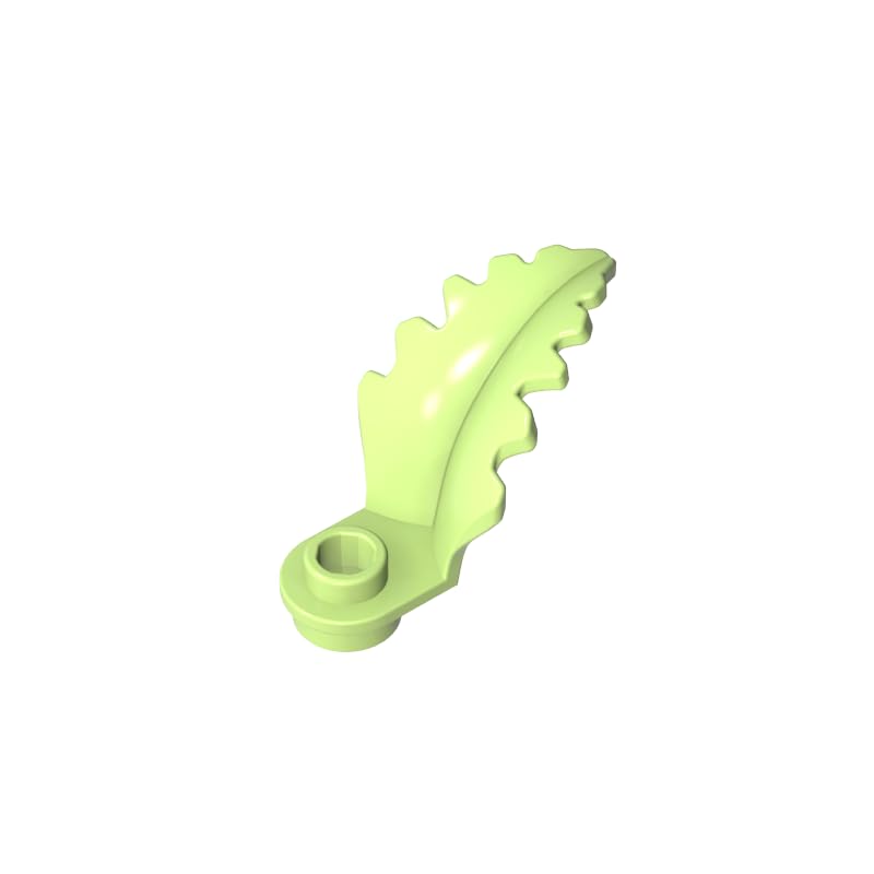 GDS-90531 1x1 with Curved Vertical Leaf 50 Pieces Compatible with Lego 6282 6411022 MOC Building Blocks Color:Yellowish Green 044