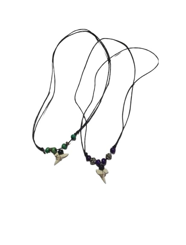 Collier dent de requin unisexe, cadeau idéal avec cordon noir et porte-clés