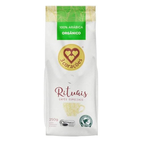 3 Corações Café Torrado e Moído Orgânico Rituais, 250g