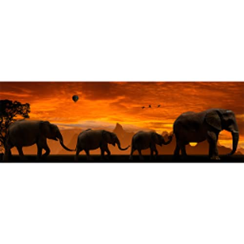 Peinture Éléphant Famille Toile Inspirante Déco Intérieure Cosy