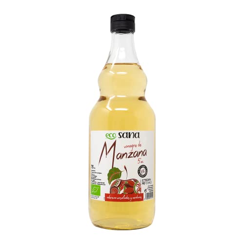 ECOSANA VINAGRE DE MANZANA CERTIFICADO BIO - Manzanas procedentes de agricultura ecológica - Ideal para tus aliños - VEGANO - SIN GLUTEN - 75cl