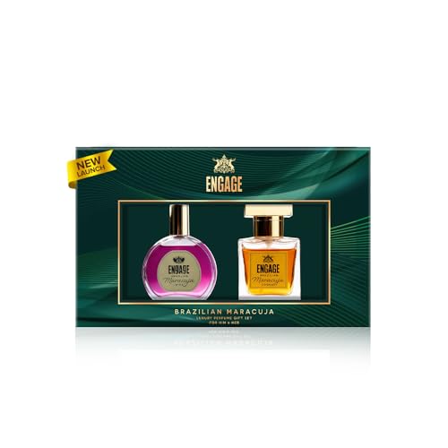 Image of Engage Brazilian Maracuja Luxury Perfume Gift Set for Men & Women 25mlx2, Unisex Perfume, Long Lasting Luxury Perfume, Premium Couple Gift Set, Birthday, Anniversary Gift Hamper