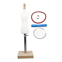 DOITOOL Mini Female Sewing Mannequin Bust Doll Dress Form with Base 1/4 Scale White Cotton Sewing Mannequin Model for Clothing Design and Display Random Style