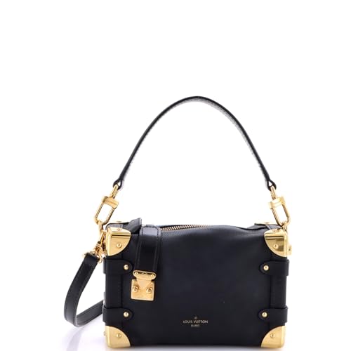 Pre-Loved Side Trunk Handbag Taurillon Leather PM, Black