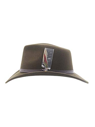 Montana Crushable Wool Felt Western Style Cowboy Hat By Silver Canyon, Olive #TOP1