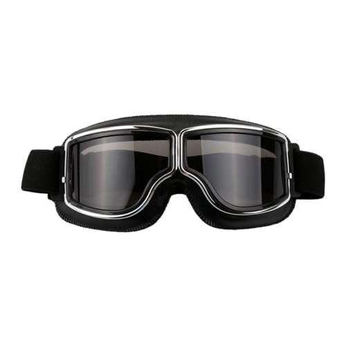 Luckious Brand Motorcycle Leather Cruiser Folding Goggles - Stylish...