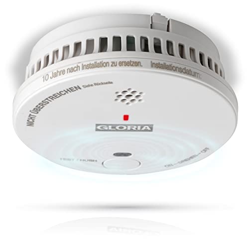 Gloria Rauchwarnmelder R-1 mit 3 Jahren Garantie und wechselbarer 9V Block Batterie